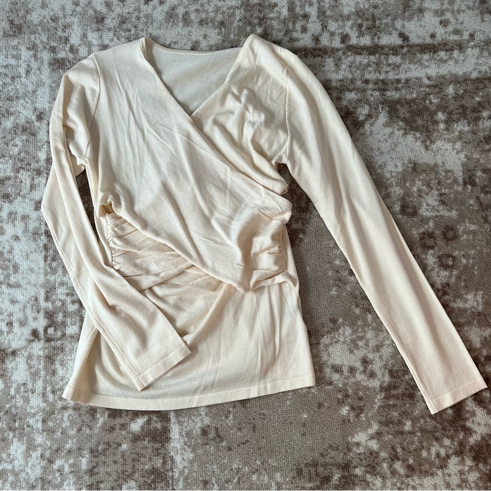 Cream criss cross blouse